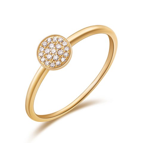 Ring Pavé mit Diamanten, 18 K Gelbgold