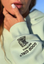 Hoodie mit Reißverschluss "GGBH" - Beige