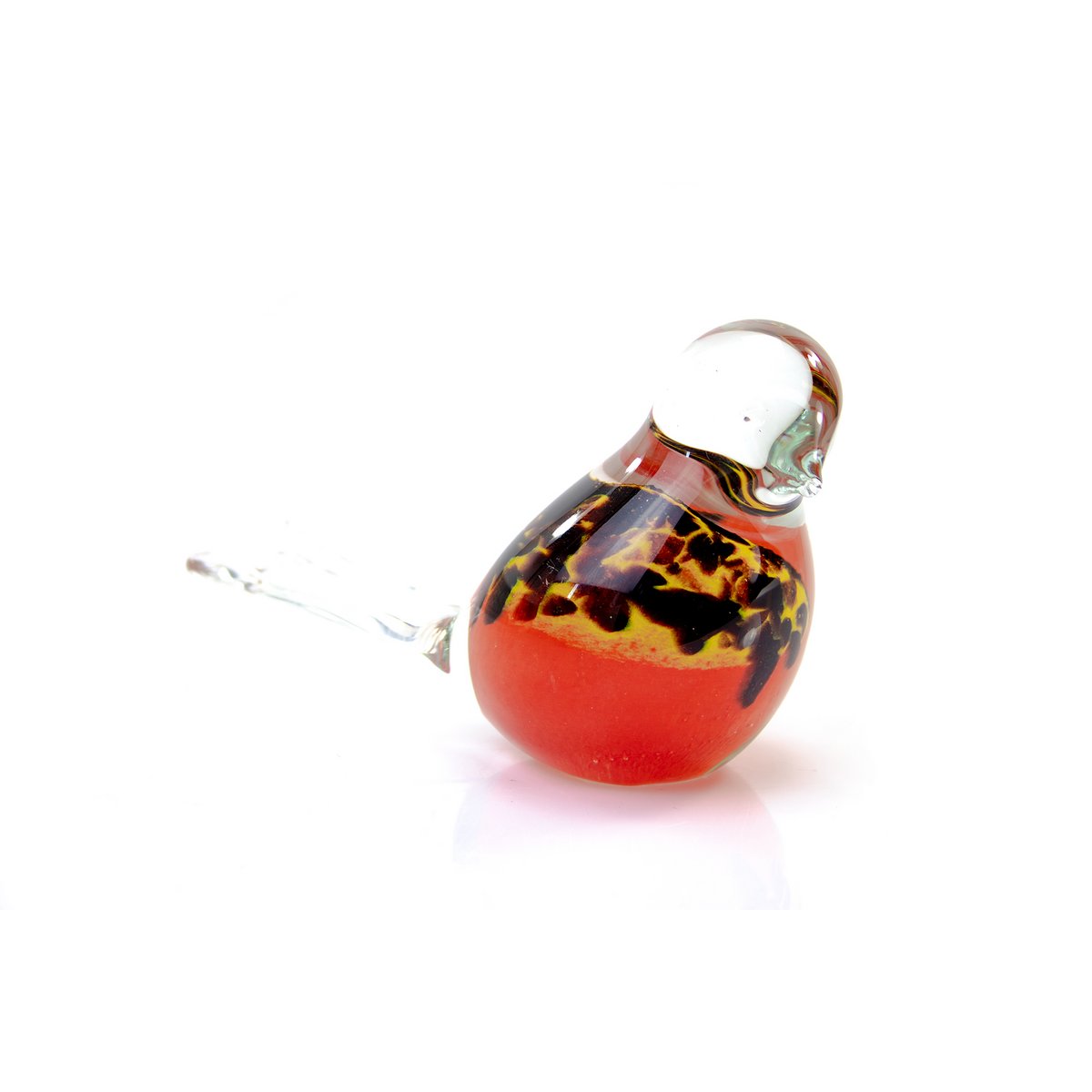 Rode Vogel van Glas - multicolor - ø 12 cm - Handgemaakt