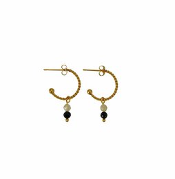 Øreringe Tourmaline & Rutilated Quartz - Guld