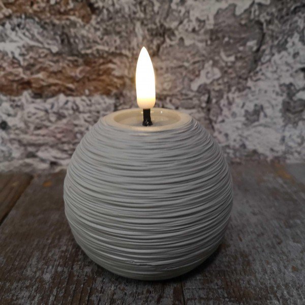 Candl LED bolkrs.+timer cement 8cm (79021)