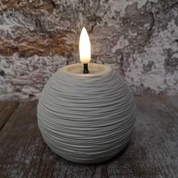 Candl LED bolkrs.+timer cement 8cm (79021)