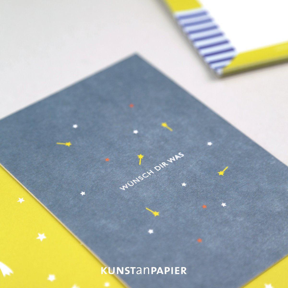 Postkarte Holzschliff Leni Wunsch