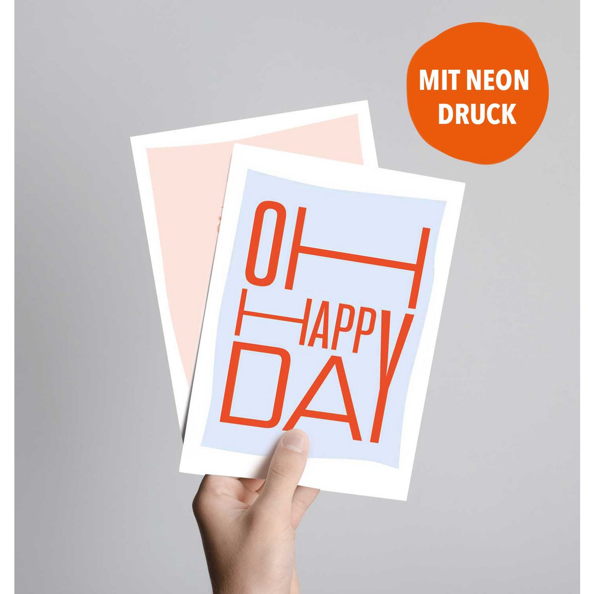 Åh glad dag (postkort med neonprint)