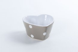 Ramequin coeur beige à pois Isabelle Rose
