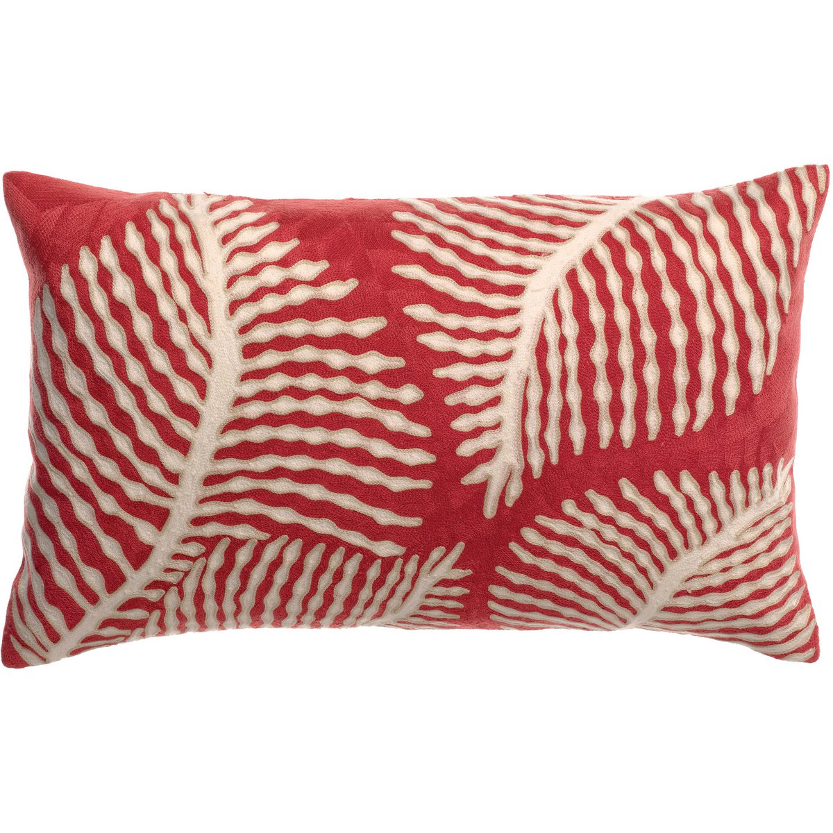 Flora papaya embroidered cushion 30 x 50