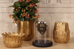 Bacchus-Figur mit Glaskuppel 23 cm