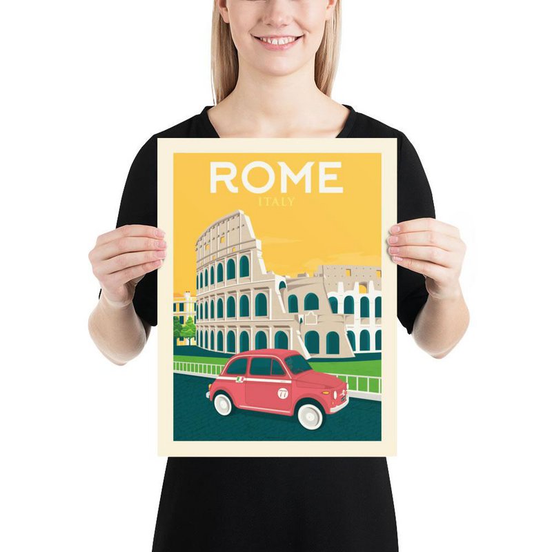 Vintage Rome Poster | Premium poster City Rome Italy