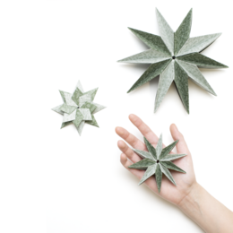 Świąteczny papier origami - gałązki jodły zielone i miętowe - 25 arkuszy dwustronnego papieru makulaturowego