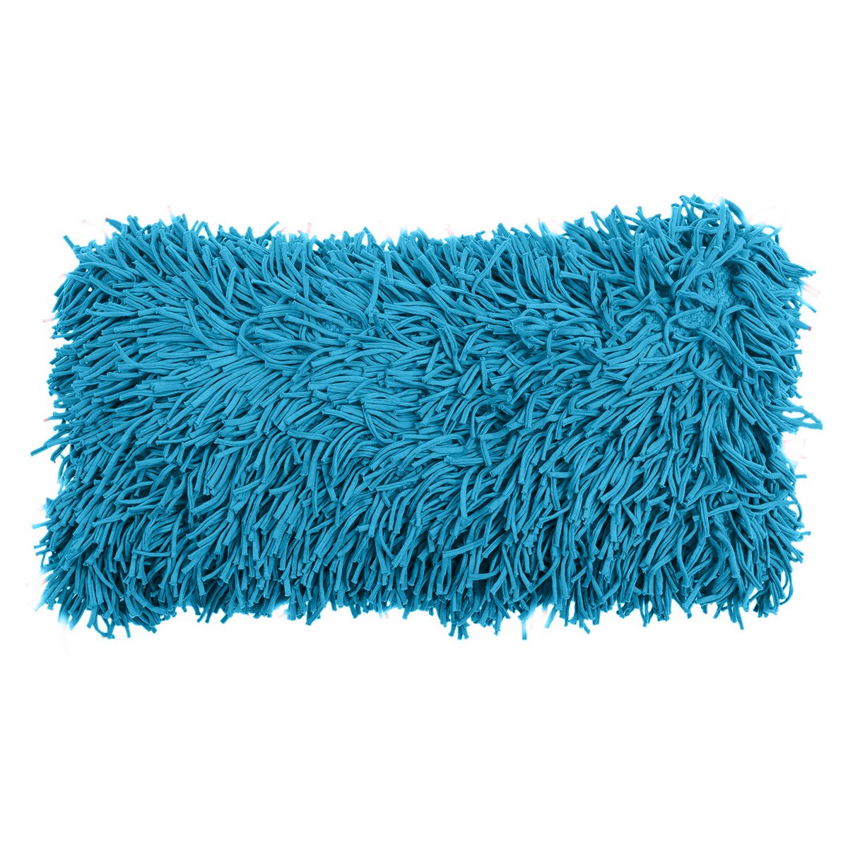 Handgemaakte katoenen kussenhoes met franjes, blauw, 30 x 60 cm