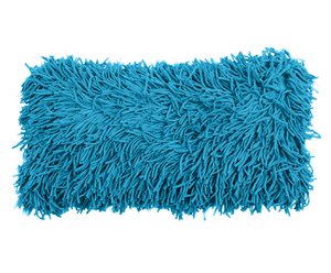 Handgemaakte katoenen kussenhoes met franjes, blauw, 30 x 60 cm