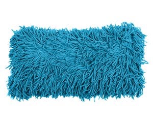 Handgemaakte katoenen kussenhoes met franjes, blauw, 30 x 60 cm