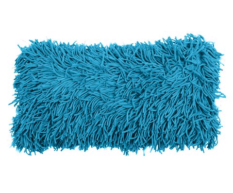 Handmade Cotton Cushion Cover with Fringes, Blue, 30 x 60 cm