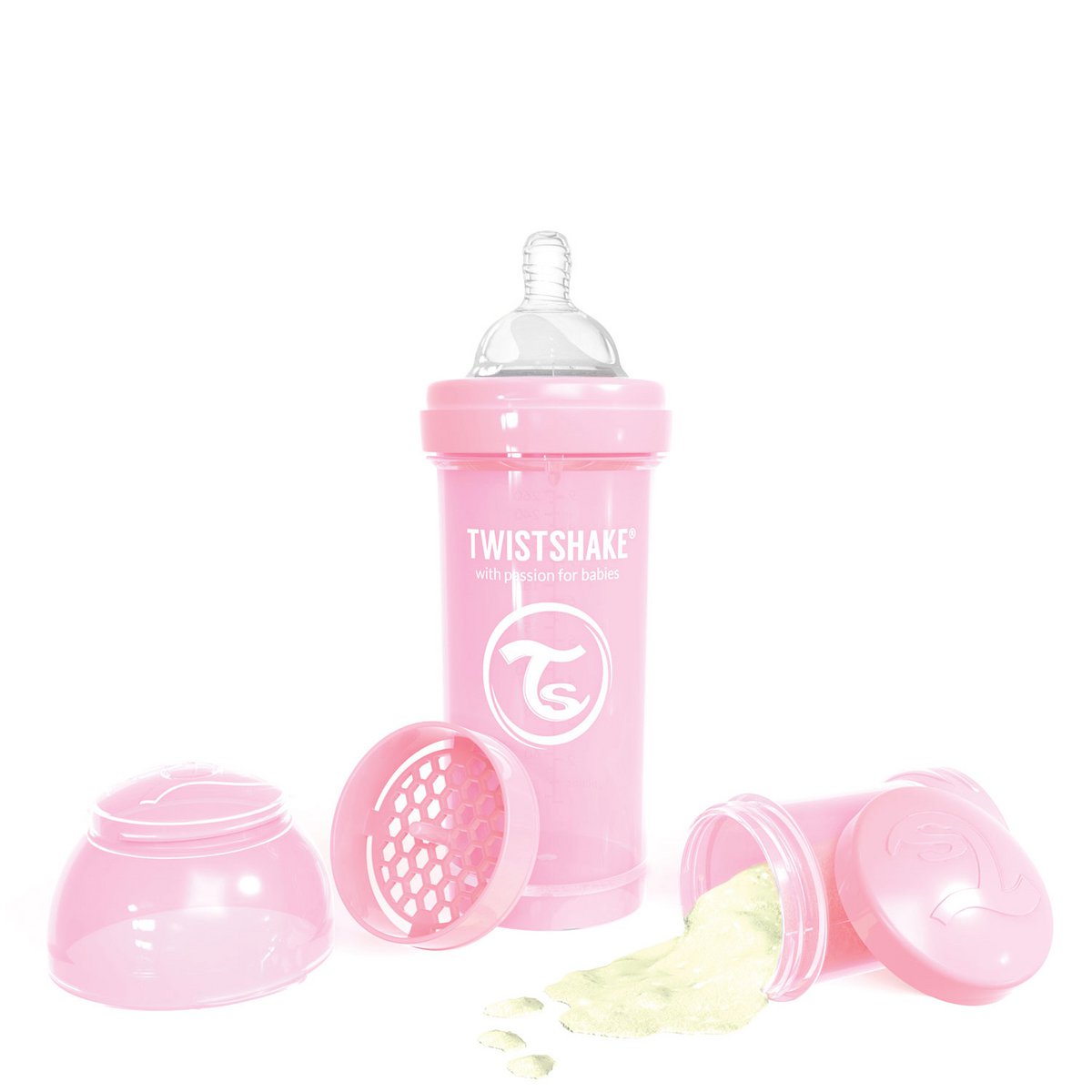 Bottle of anti-colic 260ml pastel pink