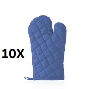 10 X BLUE HIGH QUALITY KITCHEN MITTEN IN SOFT COTTON MATERIAL