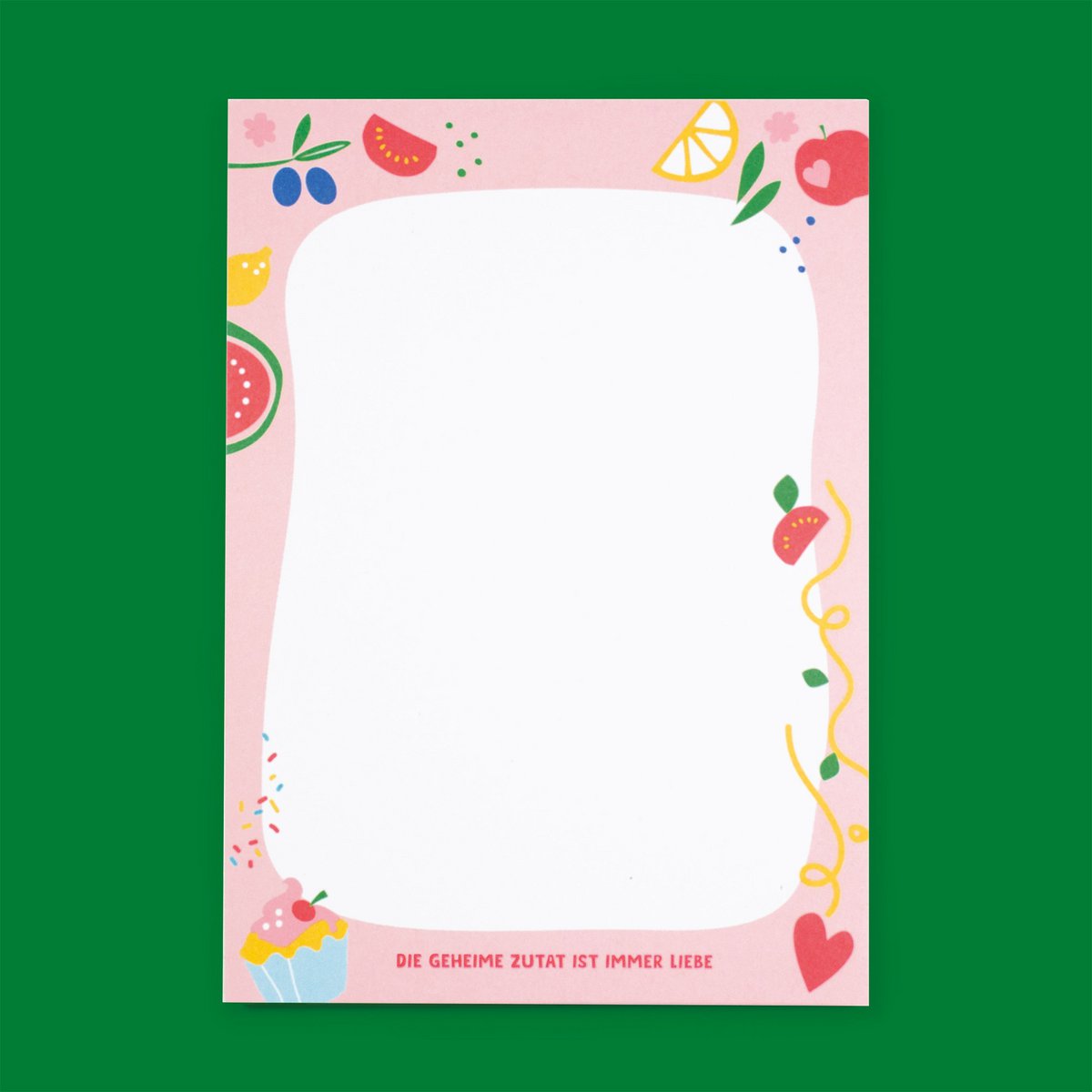 Notizblock "Die geheime Zutat ist immer Liebe" aus Recyclingpapier