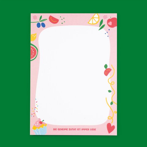 Notizblock "Die geheime Zutat ist immer Liebe" aus Recyclingpapier