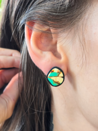 Ella stud earrings in turquoise and black