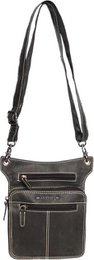 Hip bag - Black leather for the engine with extra compartment