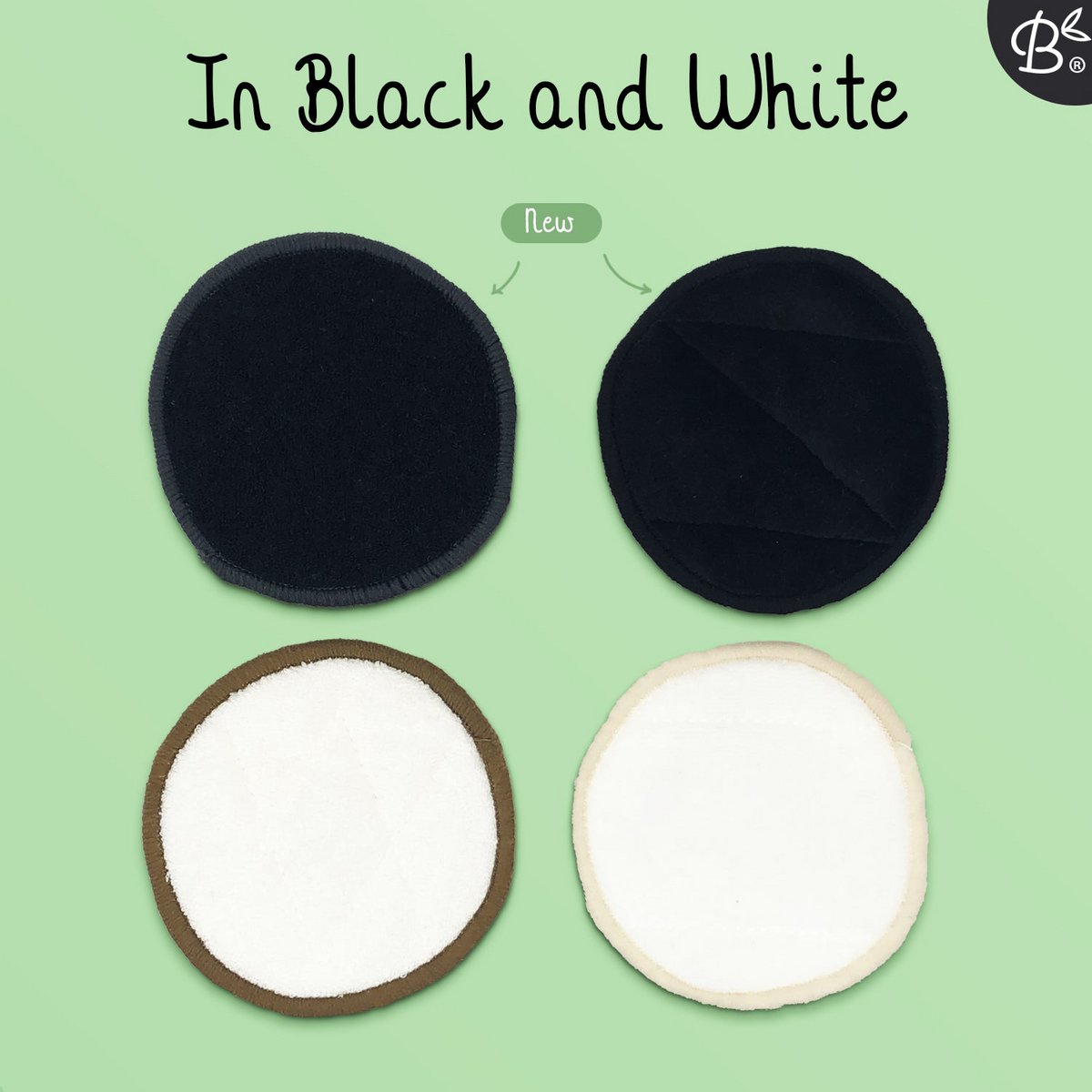 10x Black Reusable Cotton Pads 2-Layers