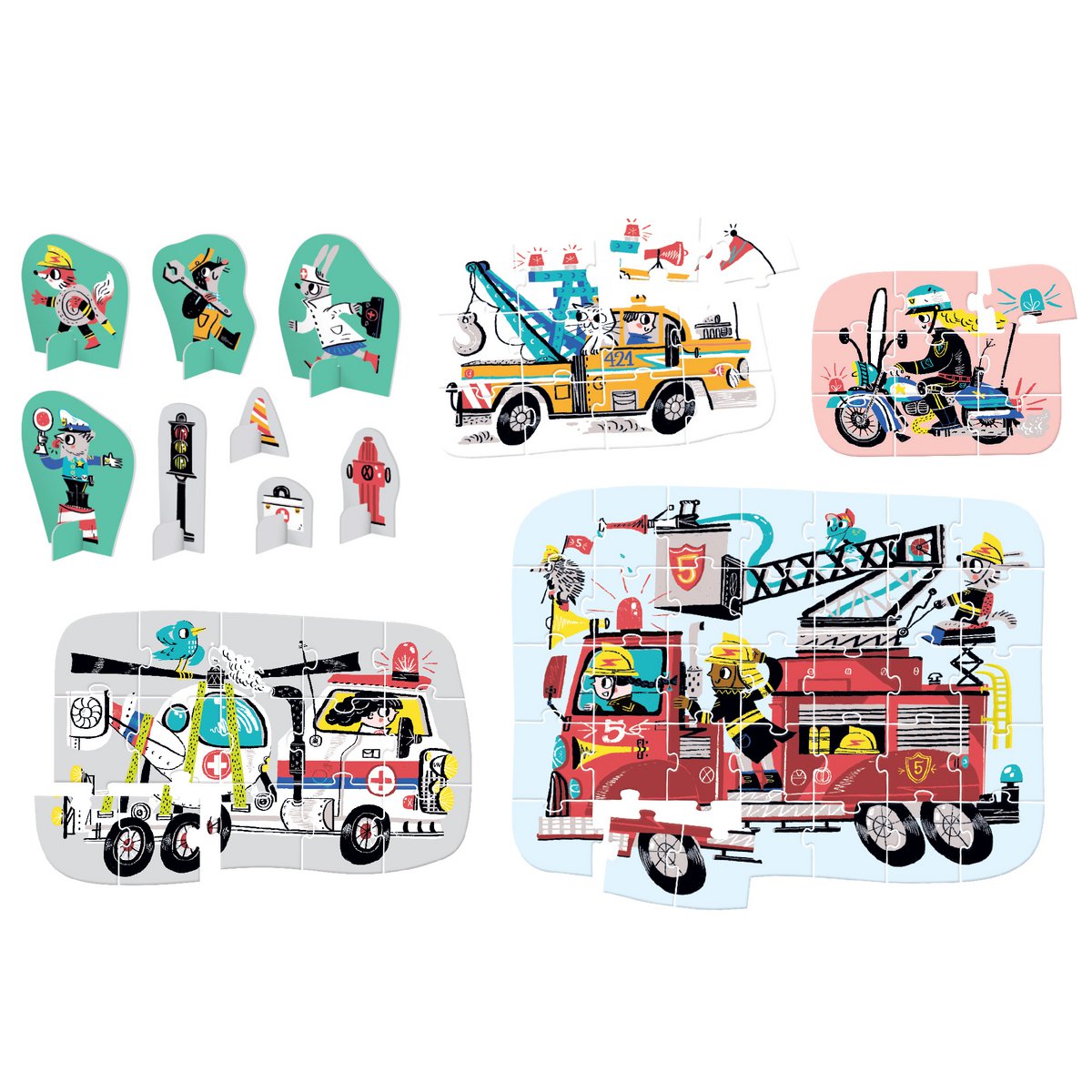 Figure it Out Puzzles Vehicles in Action 3+