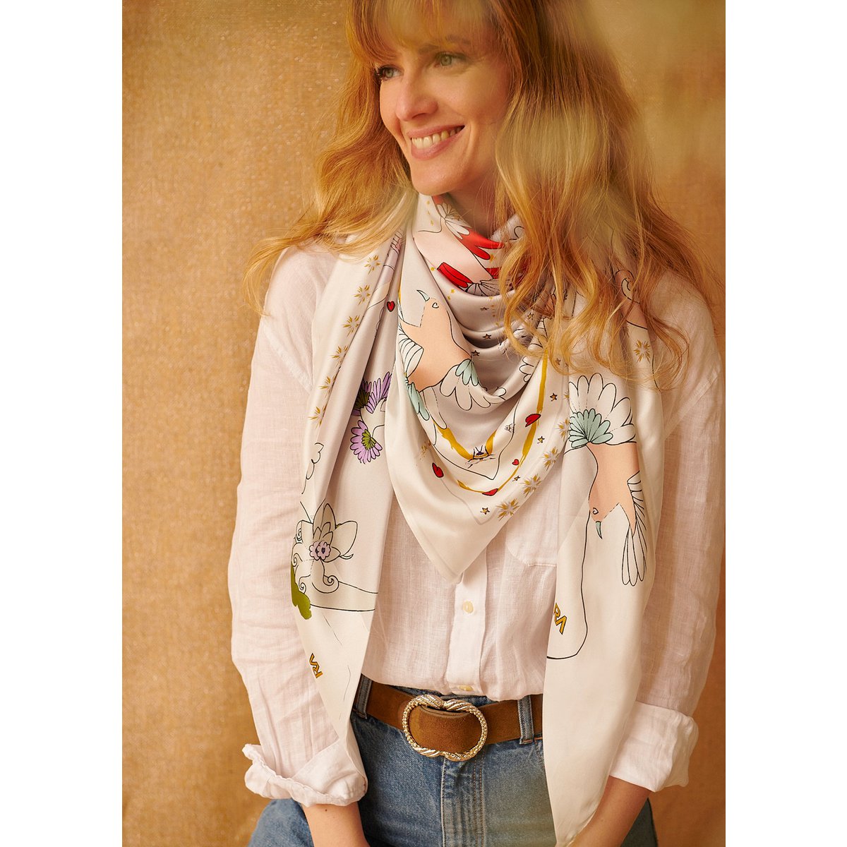 Foulard Triangle géant « Le paradis blanc »