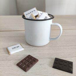 Tasse + 10 Pralinen "Stimmungsworte".