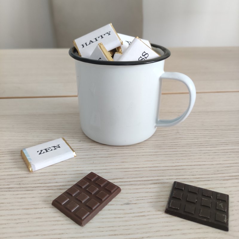 Tasse + 10 Pralinen "Stimmungsworte".