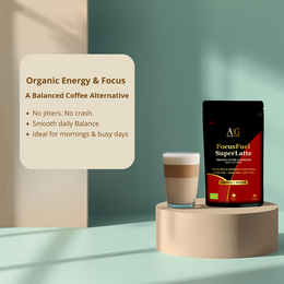 FOCUSFUEL SUPERLATTE – Økologisk energi & fokus kaffealternativ (125 g)