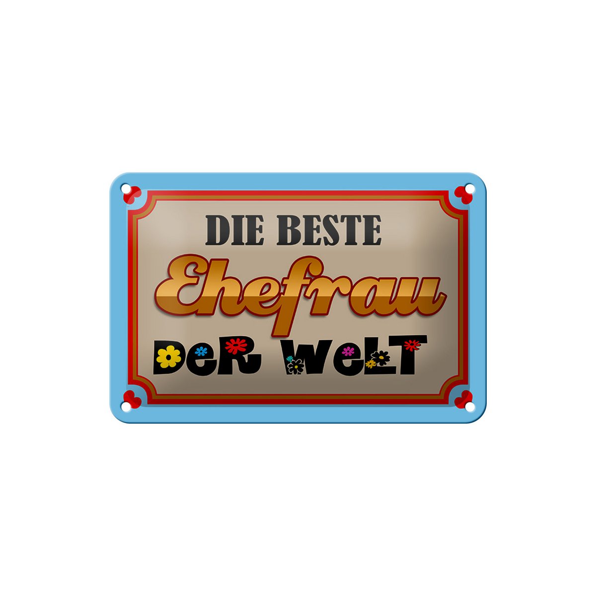 Tin sign saying 18x12cm the best wife in the world decoration