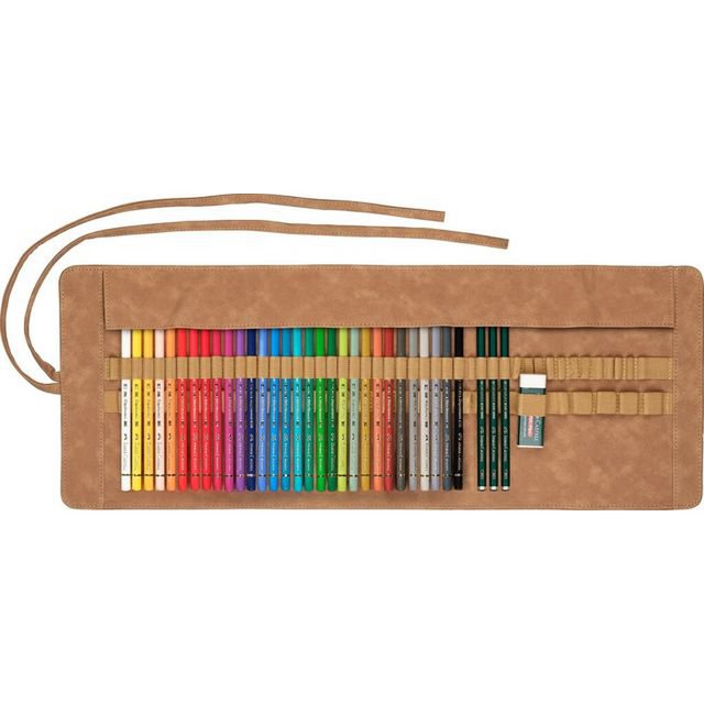 Rollkoffer FC Polychromos Bleistifte 34-tlg., 3x Graphitstifte 9000, 30 Polychromos