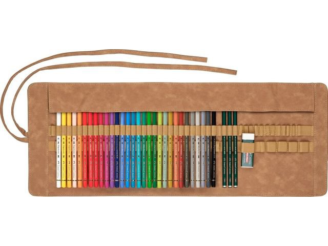 Rollkoffer FC Polychromos Bleistifte 34-tlg., 3x Graphitstifte 9000, 30 Polychromos