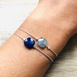 Justerbart armbånd Carrie Lapis Lazuli sølv