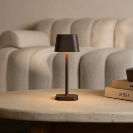 Lampe de table rechargeable marron moka Ava
