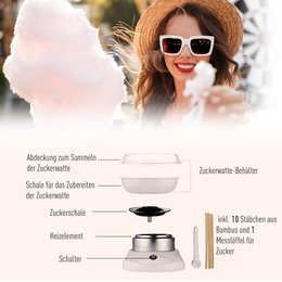 Máquina de algodón de azúcar para el hogar Máquina de algodón de azúcar Máquina de algodón de azúcar con palos y cuchara medidora Altura 18 cm 550 W para festivales infantiles, cumpleaños, fiestas rosa