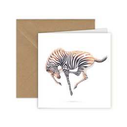 Zebrafohlen - Grußkarte, 13 x 13 cm, Wildtiere, Karten