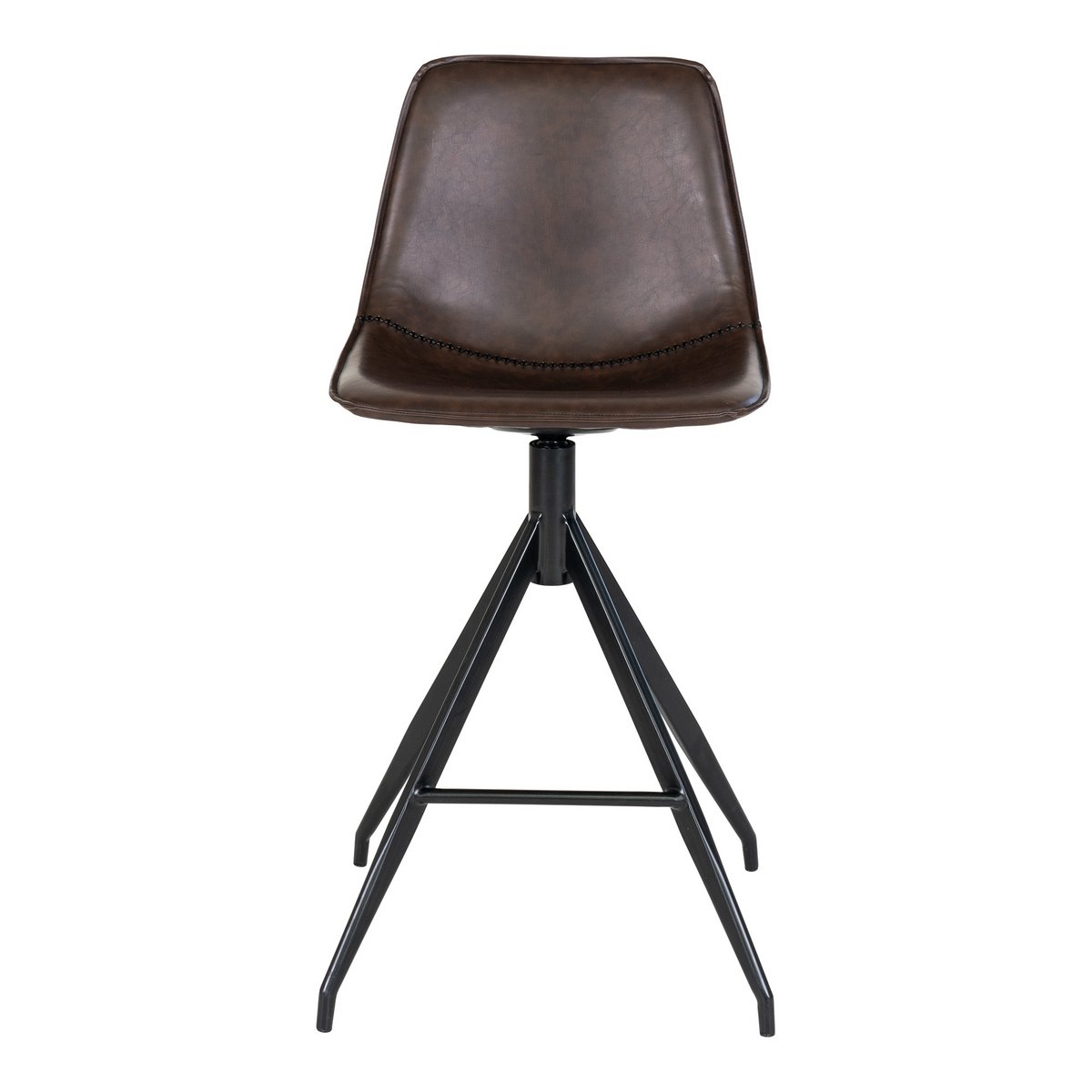 Monaco Counter Chair - Brown, PU/Steel, 51x44x96 cm - Set of 2