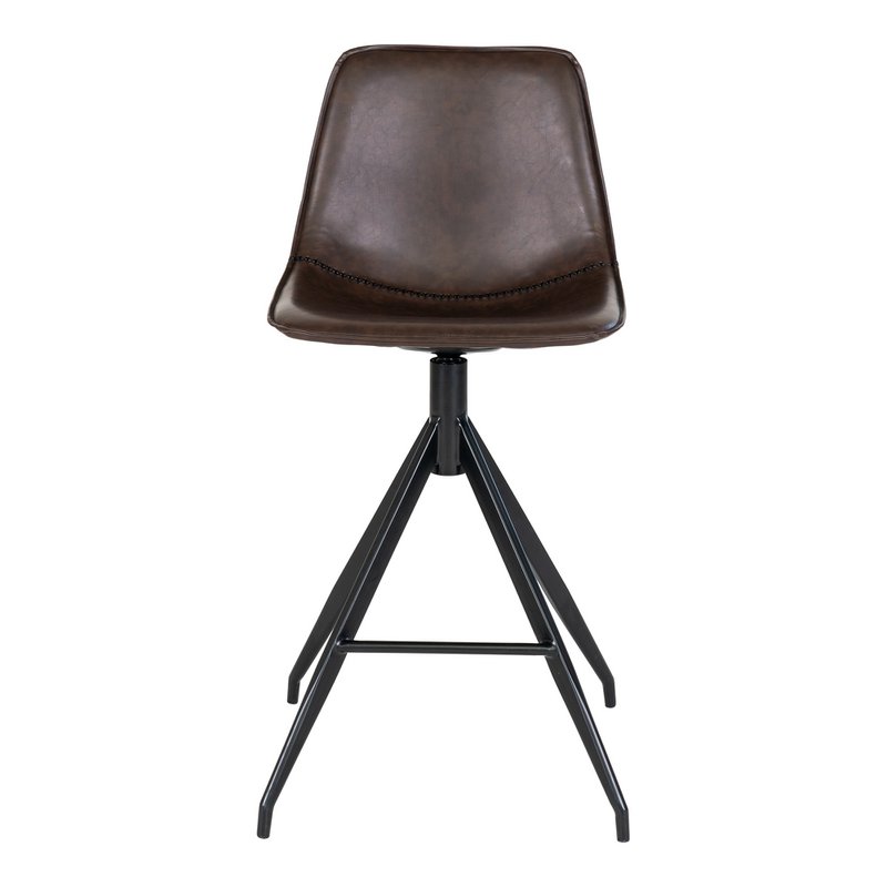 Monaco Counter Chair - Brown, PU/Steel, 51x44x96 cm - Set of 2