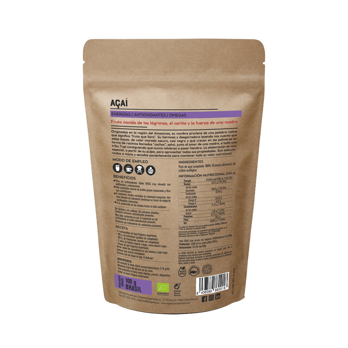 Açaí in Ecological Octopus - 100g