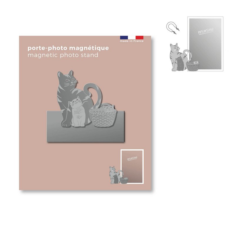 magnetic metal photo holder - cat mimine 