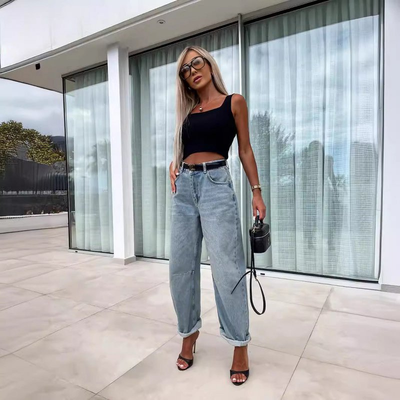 Jeans amples décontractés Street Hipster pour femmes
