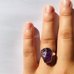 Bague « Clarté et Sagesse » en Améthyste brute et Argent 925