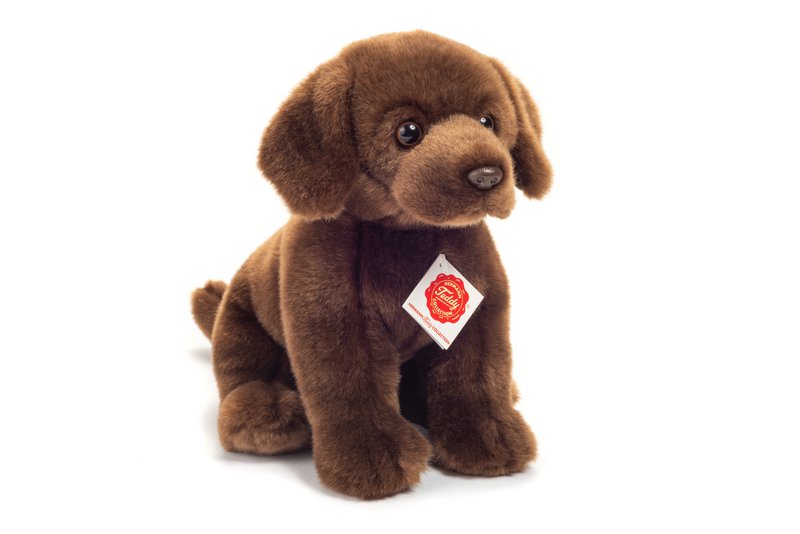 Labrador sitting dark brown 25 cm - plush toy - stuffed animal