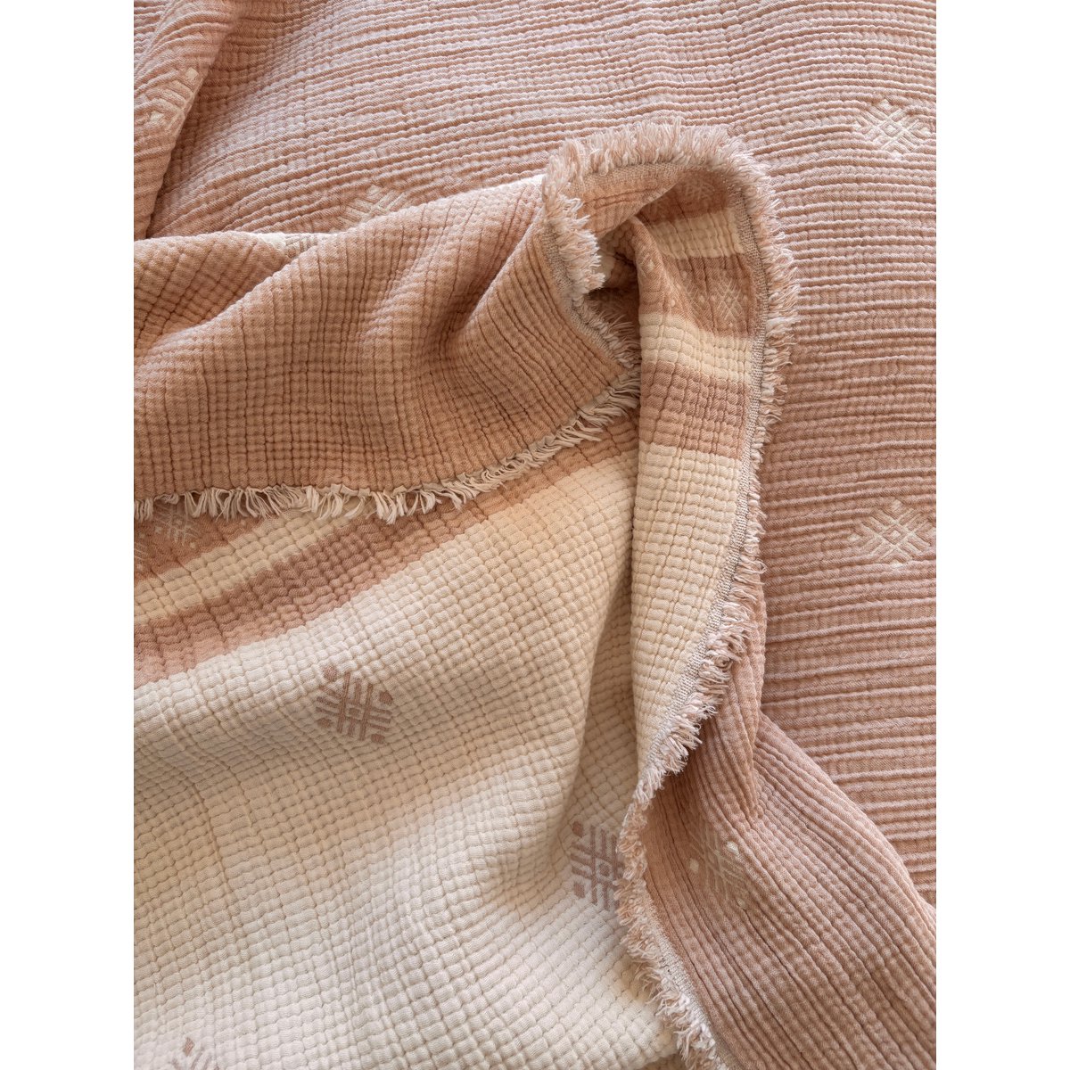 Muslin blanket - beige-white - 2.20 x 2.50 m