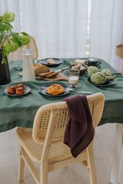 Deep Purple linen kitchen towel