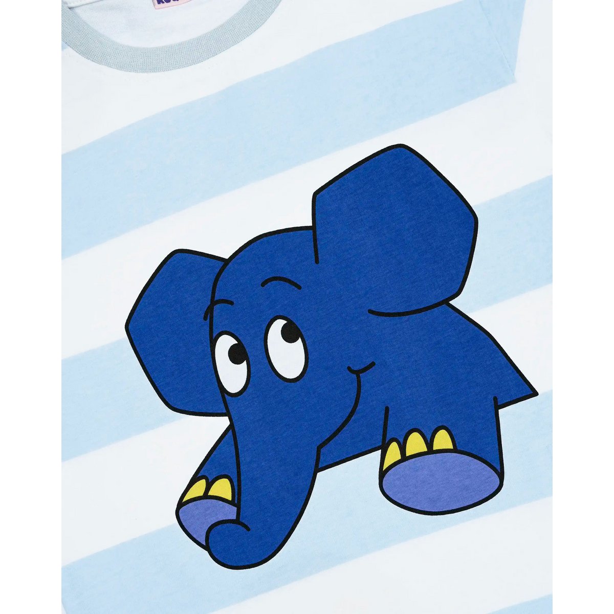 koaa – L'Éléphant « Guck Guck » Stripes – T-Shirt blanc/bleu