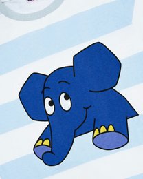 koaa – L'Éléphant « Guck Guck » Stripes – T-Shirt blanc/bleu
