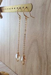 Long-length 18K gold plated  Golden Shadow earrings