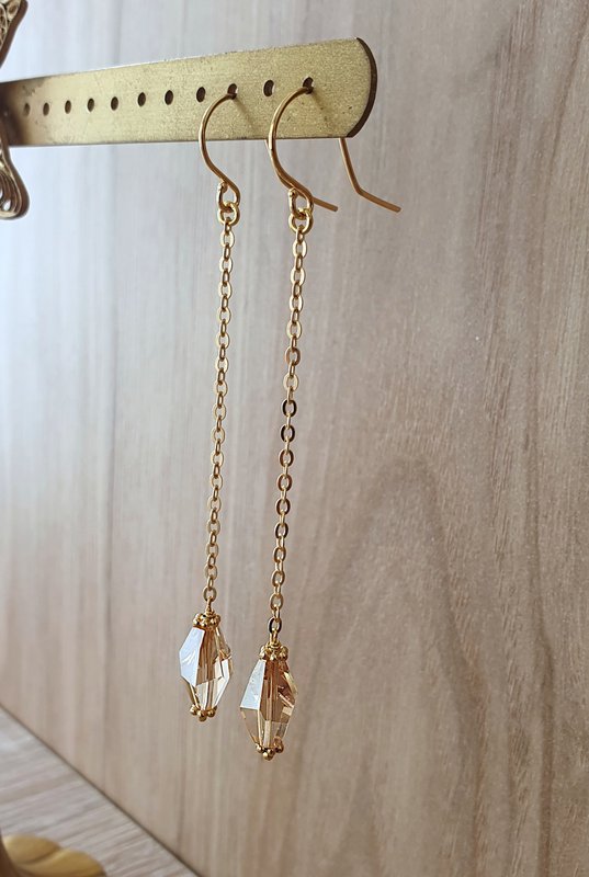 Long-length 18K gold plated  Golden Shadow earrings