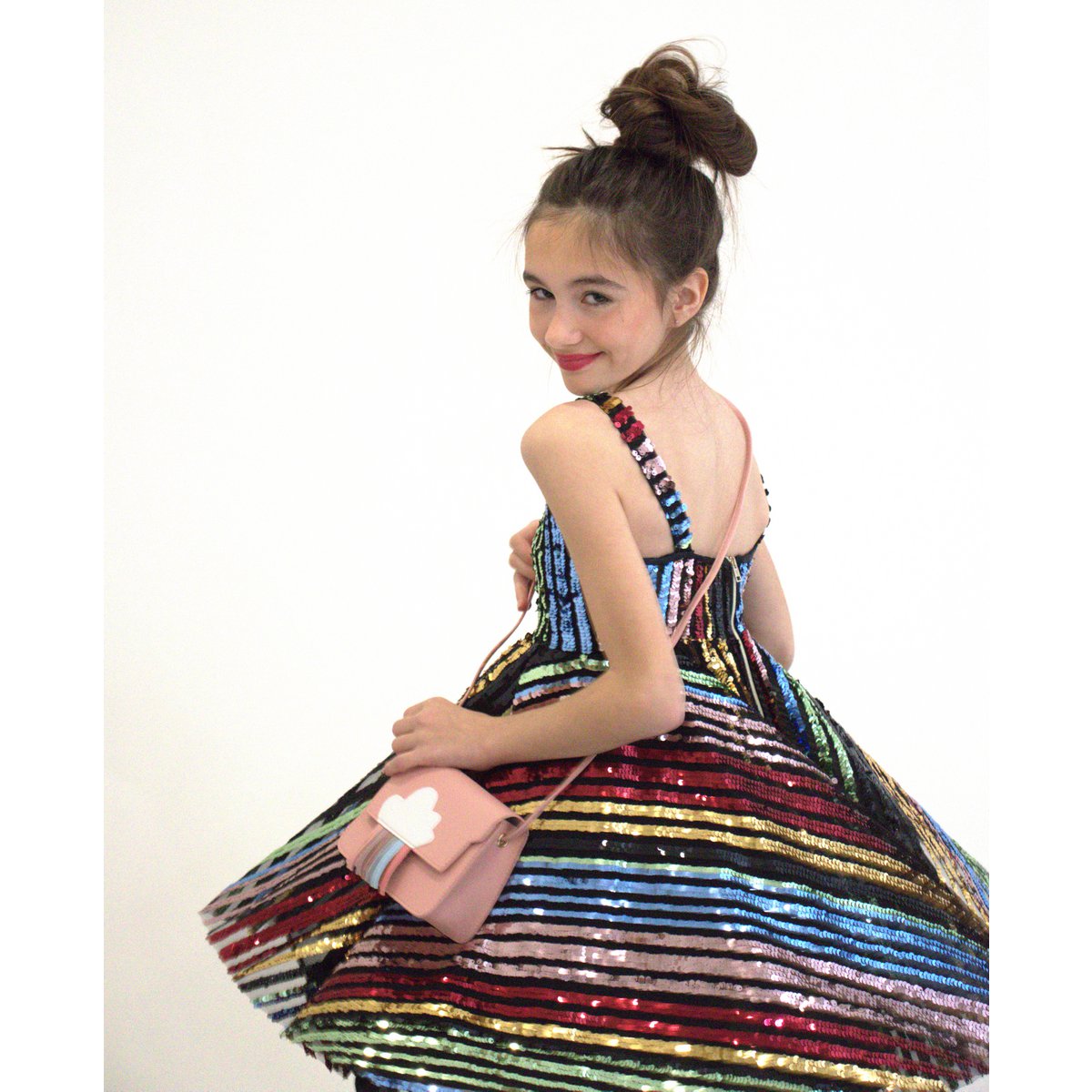 Bolso arcoiris rosa